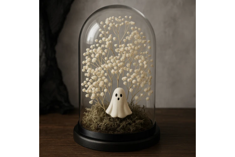 Ghostly Baby’s Breath Terrariums